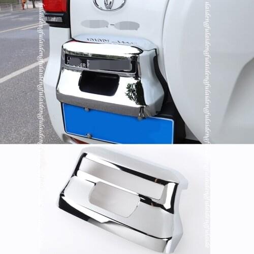 For Toyota Land Cruiser Prado FJ150 2018-2020 ABS Chrome Rear License Plate Holder trim decor cover Car Accessories