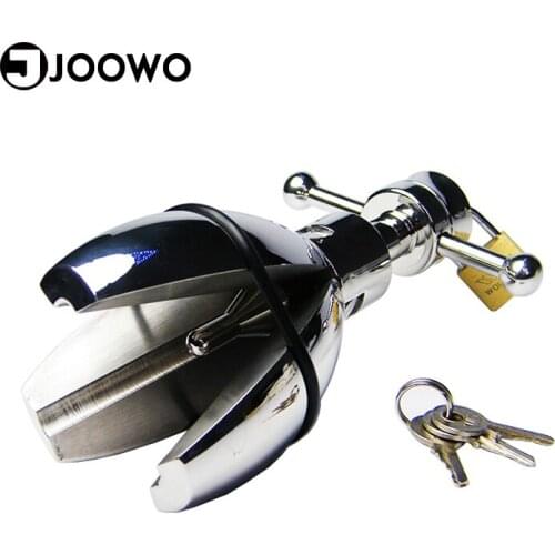 Fetish Adult Anal Sex Toys Stainless Steel Stretching Anal Plug With Lock Slave Expansion Ass Device Butt Plugs