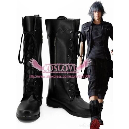 Final Fantasy XV Noctis Lucis Caelum Black Shoes Cosplay Boots CosplayLove For Halloween Christmas Party