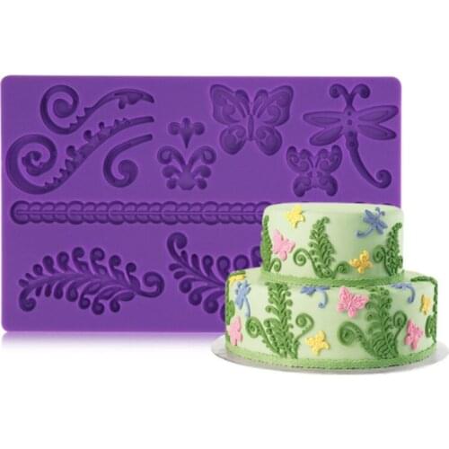 Grass Butterfly Dragonfly Molds Fondant Cakes Decor Tools Silicone Molds Sugarcrafts Chocolate Baking Tools Cakes Gumpaste Form