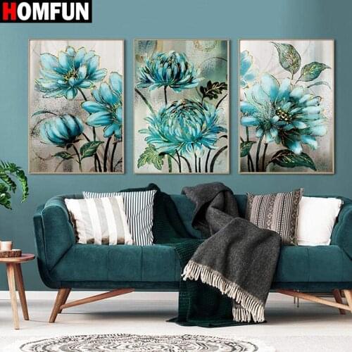 HOMFUN Full Diamond Embroidery "Flower landscape" Diamond Painting Cross Stitch Patterns Rhinestone Unfinished Home Decor