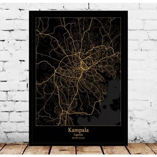 Kampala Uganda Map Poster