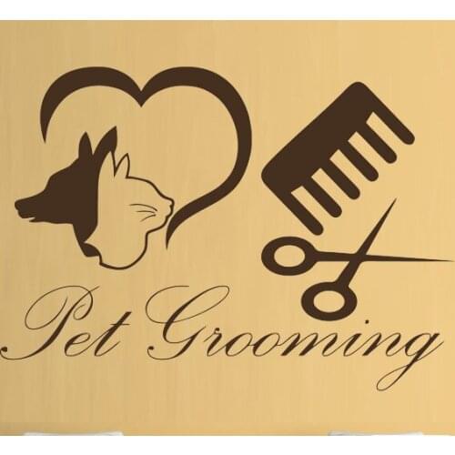 Cat Dog Pet Animal Wall Stickers Decor Pet Grooming Salon Decals Vinyl Home Room Available In Different Colors Mural SA494