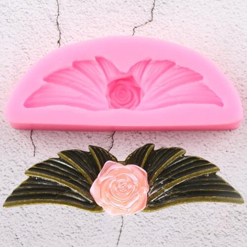 Angel Wings Silicone Molds Rose Flower Cupcake Topper Fondant Cake Decorating Tools Candy Polymer Clay Chocolate Gumpaste Moulds