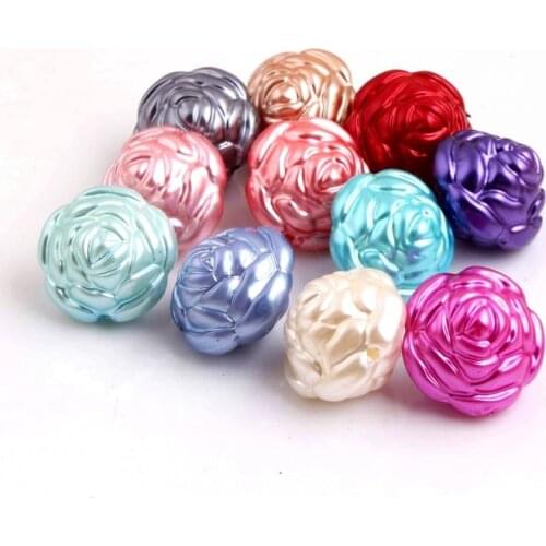 Kwoi Vita 65pcs 25mm Acrylic rose Imitation pearl Beads fit beads becklace Jewelry Making
