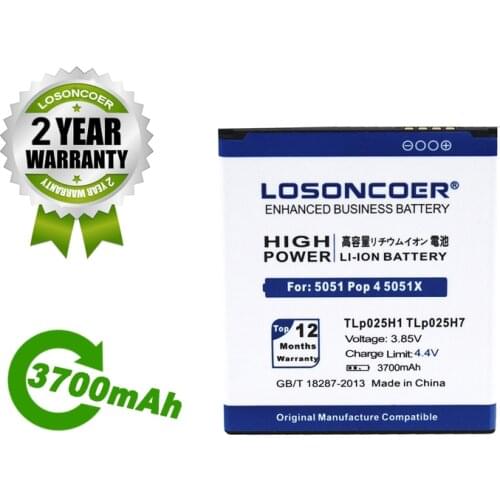 LOSONCOER Battery 3700mAh TLP025H7 TLP025H1 Battery For Alcatel OneTouch POP 4 OT-5051X OT-5051D 5051X 5051J 5051D 5051M