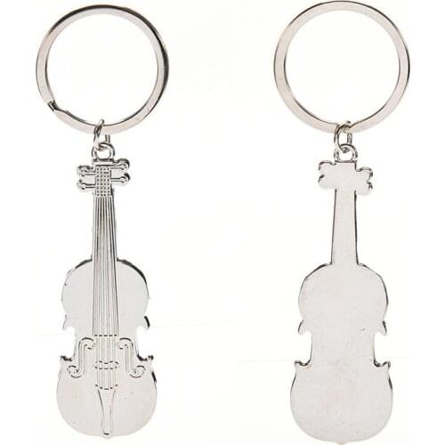 Mini Creative Charm Key Chain Key Ring Musical Note Violin Keychain For Car Metal Music Symbol Key Chains
