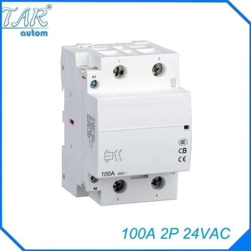 2NO 100A 2P modular charging pile with household AC contactor guide rail installation 24V 220V