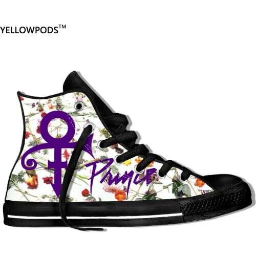 Mens Canvas Casual Shoes Prince And The Revolution High Top Customize Pattern Color High Top Lace Up Lightweight Shoes