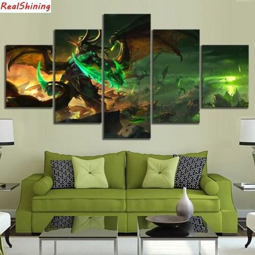 5pcs DIY Diamond Painting World of Warcraf Full Square Diamond Embroidery Mosaic Picture Of Rhinestone H1349