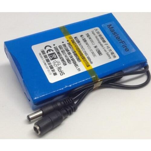 20set/lot MasterFire Super Capacity 12V 6800mah Rechargeable Battery Lithium-ion Batteries Pack for CCTV Cam Monitor N-12680