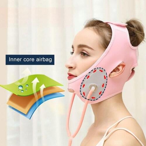 Inflatable Face Slimming Strap Face-lift Belt Elastic Face Slimming Bandage V Face Shaper Women Chin Cheek Lift Up Belt