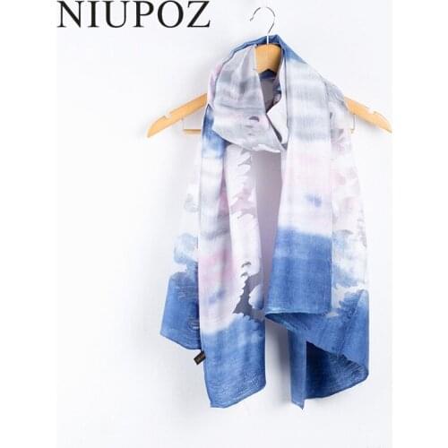 New Design Luxury Brand Women Foulard Embroidered Silk Scarf Flower Gradient color Hijab Elegant Long Shawl Beautiful M163