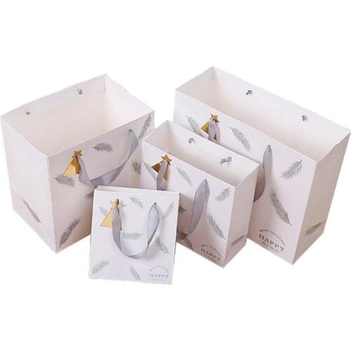 5/10Pcs High Quality Kraft Paper Bag With Handles Party Gift Tote Bags Shopping Paper Bag Environment Gift Bags