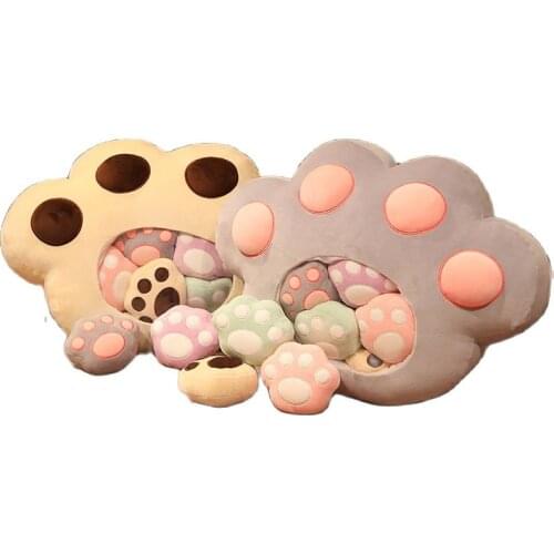 5pcs a Bag of Cat Paws Toy Stuffed Soft Snack Pillow Plush Cat Paws Toy Kids Girlty Sweet Home Decore Birthday Christmas Gift