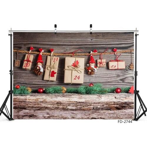 Christmas Balls Gifts Wood Board Portrait Photography Decoration Children Baby Party Backdrops Background Photo Studio Props