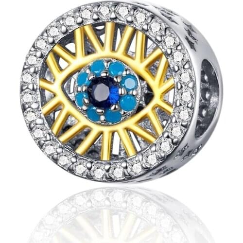 LByzHan 100% 925 Sterling Silver Trendy Lucky Element Fatima Hand Charm Beads fit Charm Bracelets & Bangles DIY Jewelry C721