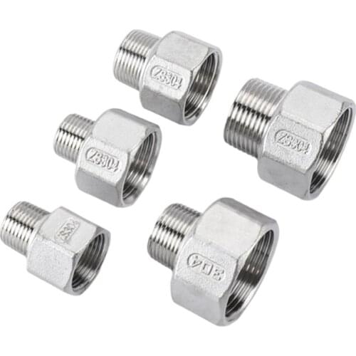 304 Stainless Steel Hexagon Reducer Direct Adapter Male Thread Female Thread Water Pipe Joint DN15 DN20 DN25 DN32 DN40 DN50 DN60