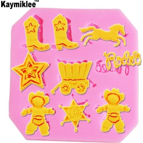 M2022 3D Star Boots Cow Horse Silicone Mold Pudding Moon Cake Chocolate Mold for Kitchen Baking Soap FDA DIY Mold Fondant Mold