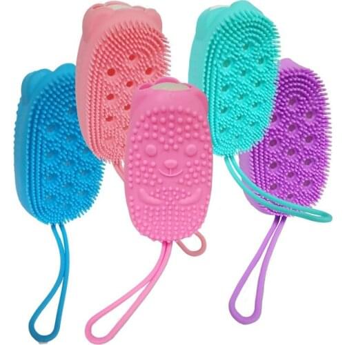 Silicone Bubble Bath Body Brush Creative Double-Sided Massage Scalp Backrubbing Brushes Scrubbing Artifact Soft Cleaning Tools