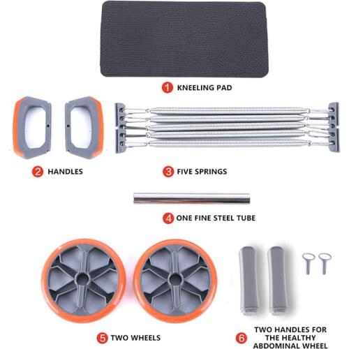 Fitness Abdominal Wheel Ab Roller Exercise Set Gym Elastic Bands Push Up Bar For Equipment Muscle Expansion