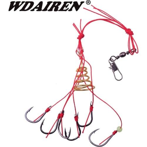 2pcs High Carbon Fishing Hooks Carp Spherical Feeder Bomb Proof Hanging Explosion Hook Spring Anti Winding Tackle Accessories