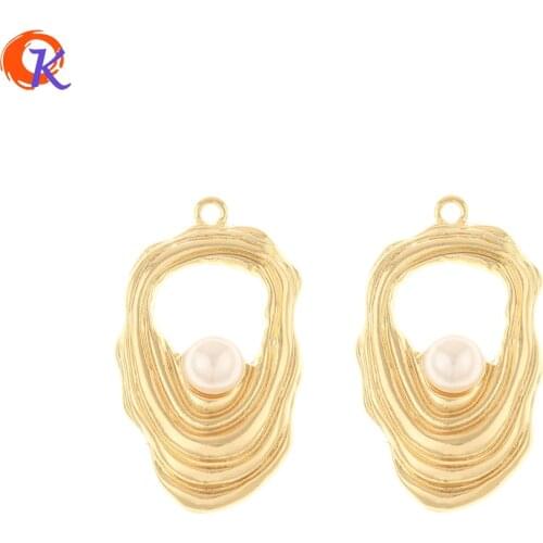 Cordial Design 50Pcs 21*36MM Jewelry Accessories/DIY Earrings Making/Pendant/Imitation Pearl/Hand Made/Earring Findings/Charms