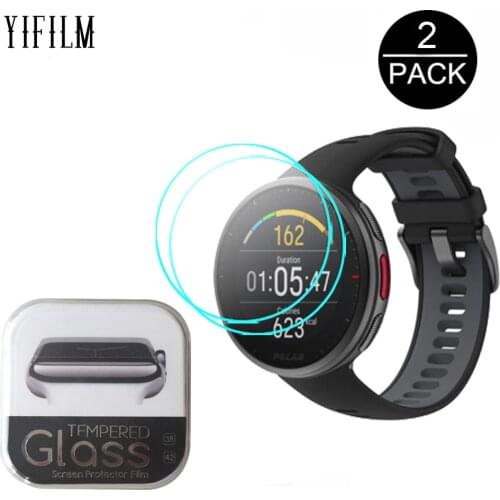 2PCS 2.5D High Quality Clear Tempered Glass For Polar Vantage V2 SmartWatch Waterproof Anti-Scratch Screen Protector Film Glass