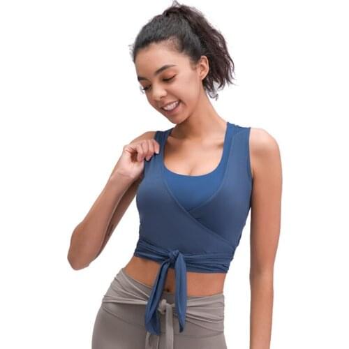 JUST A TIE LIGHTWEIGHT Dance Vest Crop Tops Women V-neck Workout Ballet Gym Tank Tops Soft Stretchy Nylon Yoga Sleeveless Shirts