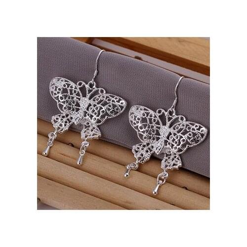 2016 New Top Quality Silver color Plated & Stamped S925 hollow Weave big U round circle earrings for women wholesale