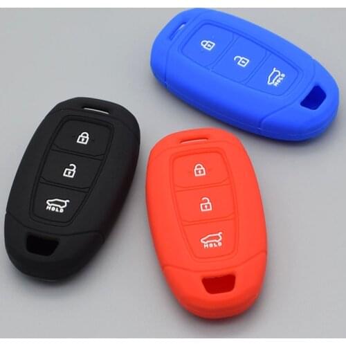 Silicone car key case cover set for hyundai 2017 i30 ix35 solaris Azera ELANTRA GRANDEUR IG remote rubber Protect shell