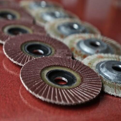 Free shipping 10pcs/set steel core soft 80-320# grit 100*16MM flap discs wheels for angel grinder steel metal polishing sanding