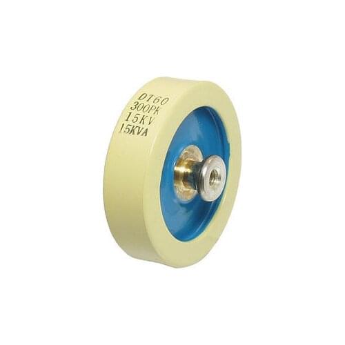 Beige Blue 300PF 15KV 15KVA Door Knob High Voltage HV Ceramic Capacitor