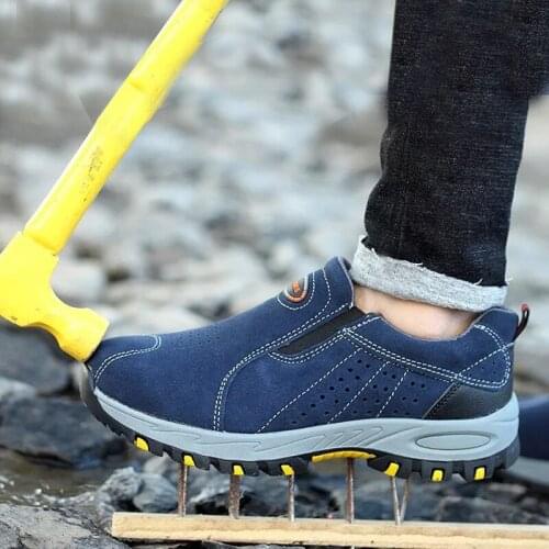 Mens Puncture Proof Boots Breathable Man Plus Size Outdoor Work&Construction Steel Toe Cap Safety Shoes Casual Shoes Men