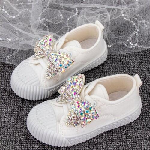 Childrens Canvas Shoes Casual Princess Flat Shoes Soft Bottom Shoes Fashion Korean Girls White Cookie Shoes Childrens Shoes
