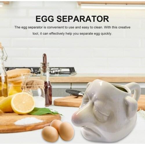 Ceramic Egg Yolk Separator Household Bogeyman Snot Egg White Divider Gadget Egg Cake Baking Cooking Sieve Separator Kitchen Tool