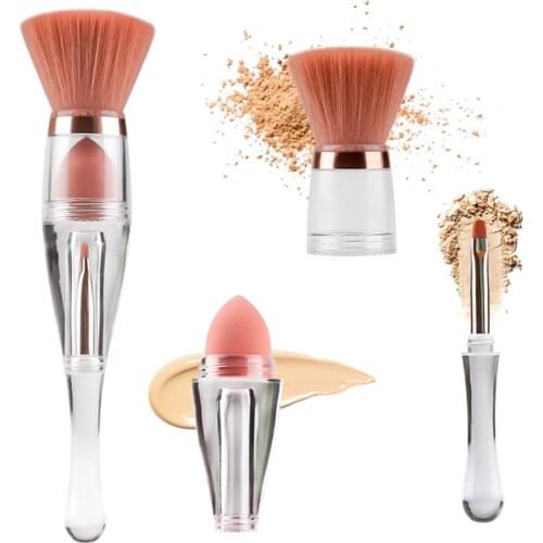 3 In 1 Makeup Brush For Liquid Foundation Eye Shadow Brush Lip Brush Concealer Brush All-In-One Makeup Brush
