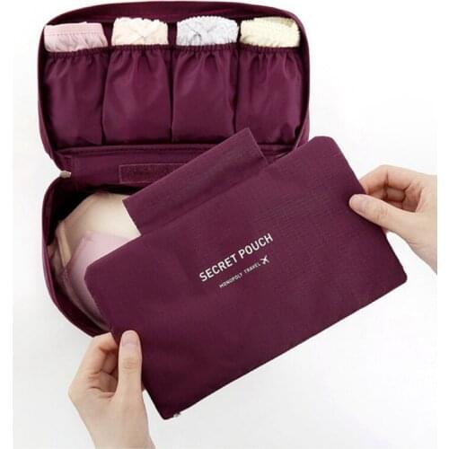 Cosmetic Underwear Organizer Lingerie Bra Travel Organizer Storage Bag Zip Cases Clothes Bra Luggage Suitcase Pouch Escolar 60XX