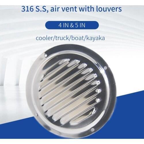 Stainless steel round louvered ventl/marine hardware