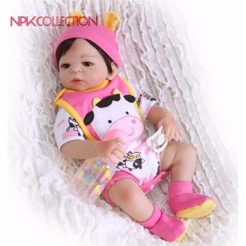 NPK 19inch 46cm Cute Cat Reborn Doll little Full Silicone Bebes Reborn Girl Doll Boneca Fashion Baby Dolls For Girls Xmas Gifts