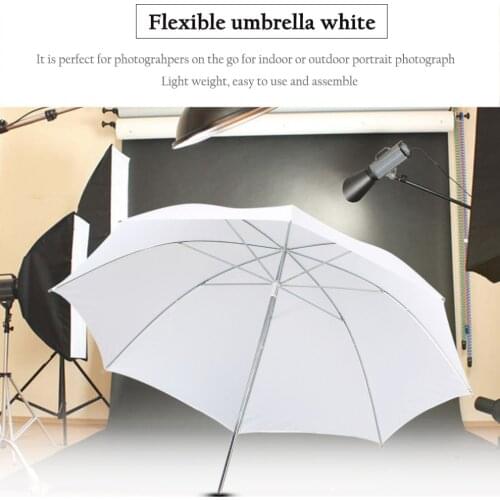Lightweight 33in 83cm Pro Studio Photography Flash Translucent Soft Lambency Umbrella White Nylon Material Aluminum Shaft