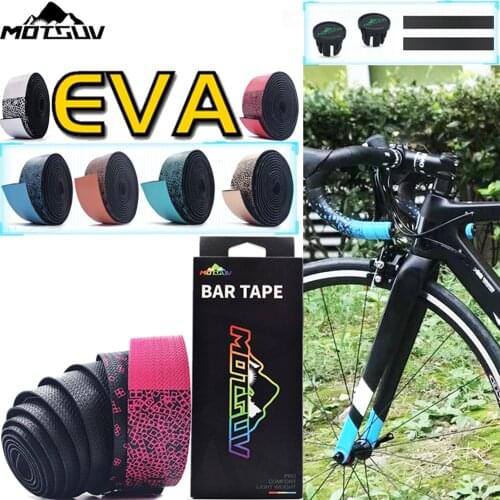 Road Bike Bar Tape Tetris design Toughness Vibration Damping Anti-Vibration EVA PU Bent Handlebar Bar Tape Wrap +2 Bar Plugs