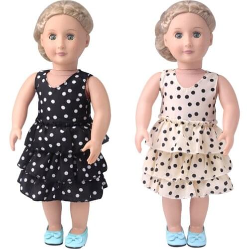 Summer New Pattern Sleeveless Cake Skirt Fit 18 Inch American&43cm Baby New Born Doll Clothes Accessories Girls' Toys