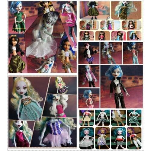HOT PROMOTION Original Clothing Suits For Monster High Dolls 30Pcs= Dresses + Shoes + Bags + Hangers Fashion Doll Set BIG SALE