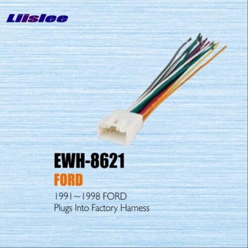 Liislee Plugs Into Factory Harness For Ford 1991~1998 Radio Power Wire Adapter/Aftermarket Stereo Cable/Male DIN To ISO