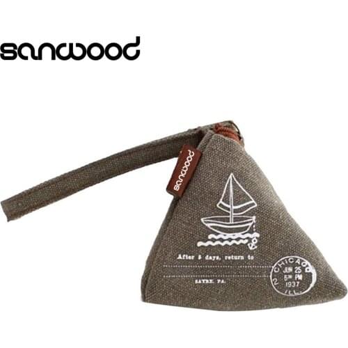Unisex Canvas Small Mini Triangle Wallet Coin Purses Clutch Money Bags with Strap