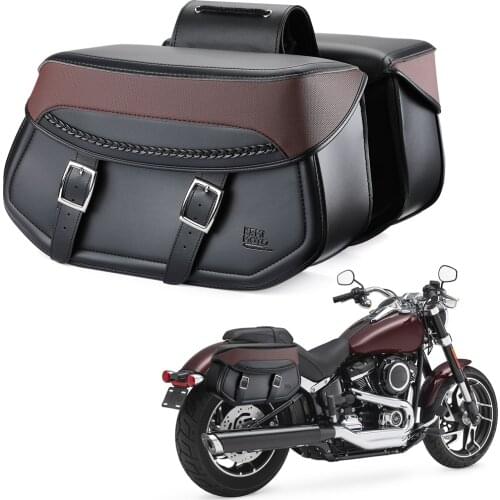 Motorcycle Saddlebag Side Bag Universal Waterproof PU Leather Saddle Bag Travel Pack For sportster For Honda 1pair 30L Tool Bag