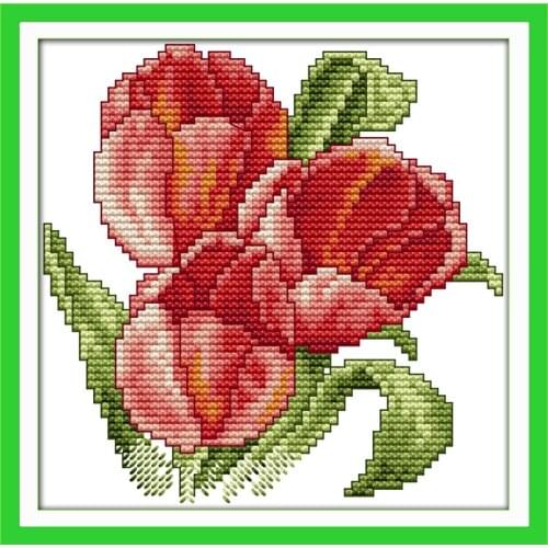 The flower of happiness (3) cross stitch kit 14ct 11ct count print x stitching embroidery DIY handmade needlework plus
