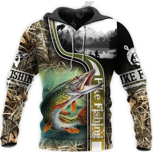 PLstar Cosmos Newest Animal Tattoo Camo Fisher Bass Fishing Harajuku Casual Pullover 3DPrint Zip/Hoodies/Sweatshirts/Jacket S-13