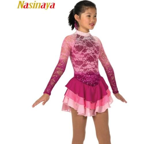 Nasinaya Figure Skating Dress Customized Competition Ice Skating Skirt for Girl Women Kids Patinaje Gymnastics Performance 283